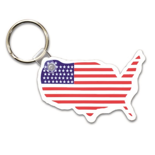 KA27985 USA Flag Key Fob with Custom Imprint